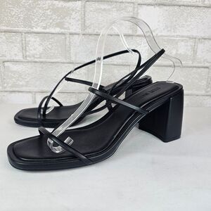 Steve Madden Diora Heels Womens 11 Black Strappy Square Toe Block Heel Sandals